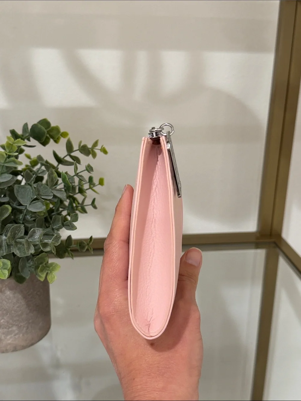 Dior Blush Pink Embossed Leather Pouch